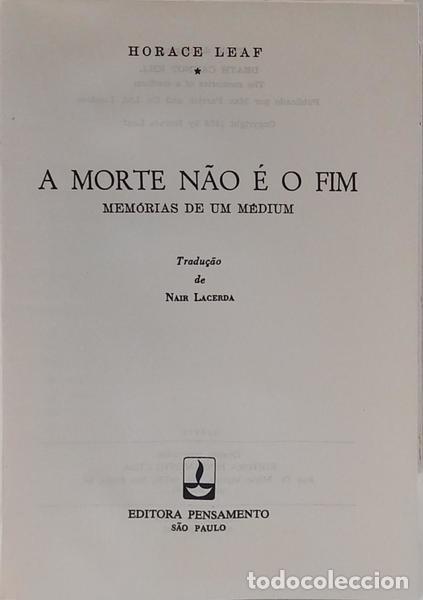Libros: LEAF. (Horace) - A MORTE N&Atilde;O &Eacute; O FIM. - Foto 2