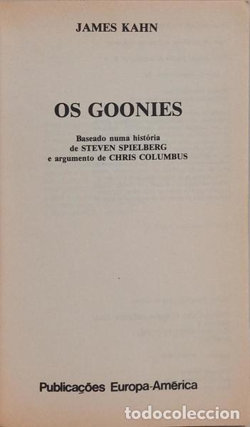 Libros: KAHN. (James) - OS GOONIES. - Foto 2