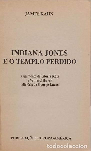 Libros: KAHN. (James) - INDIANA JONES E O TEMPLO PERDIDO. - Foto 2