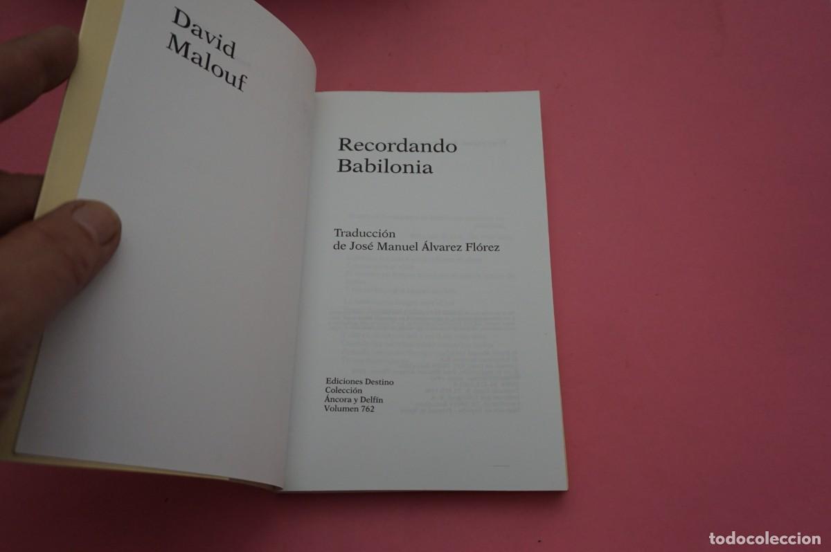 Libros: 14A - RECORDANDO BABILONIA - DAVID MALOUF / EDICIONES DESTINO - Foto 2