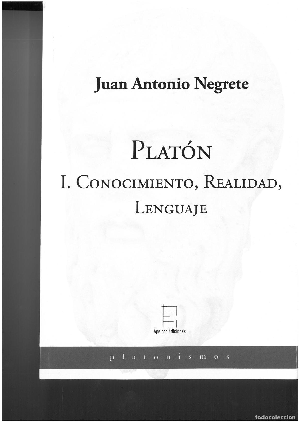 Libros: PLAT&Oacute;N I - NEGRETE, JUAN ANTONIO, - Foto 1