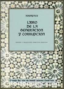 books: LIBRO DE LA GENERACI&Oacute;N Y CORRUPCI&Oacute;N (KITAB AL-KAWN WA-L-FASAD) - AVEMPACE,