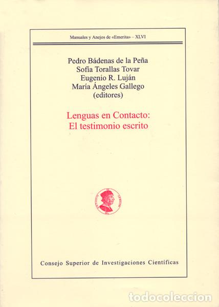 Libros: LENGUAS EN CONTACTO: EL TESTIMONIO ESCRITO - VVAA - Foto 1