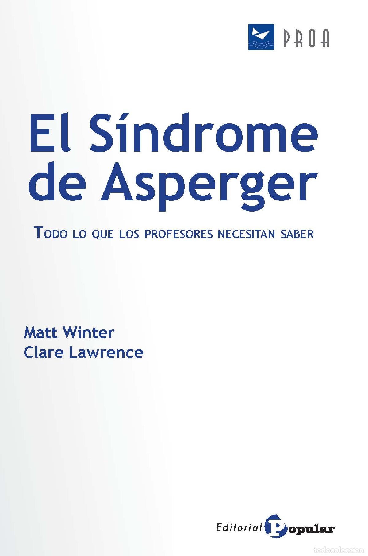 Libri di seconda mano: EL S&Iacute;NDROME DE ASPERGER - WINTER, MATT