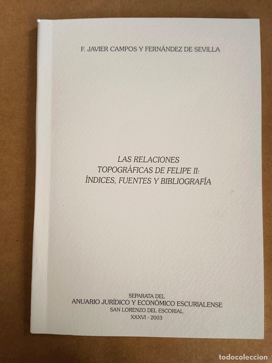 Libros: LAS RELACIONES TOPOGRAFICAS DE FELIPE II: INDICES, FUENTES Y BIBLIOGRAFIA - F. Javier Campos y Ferna