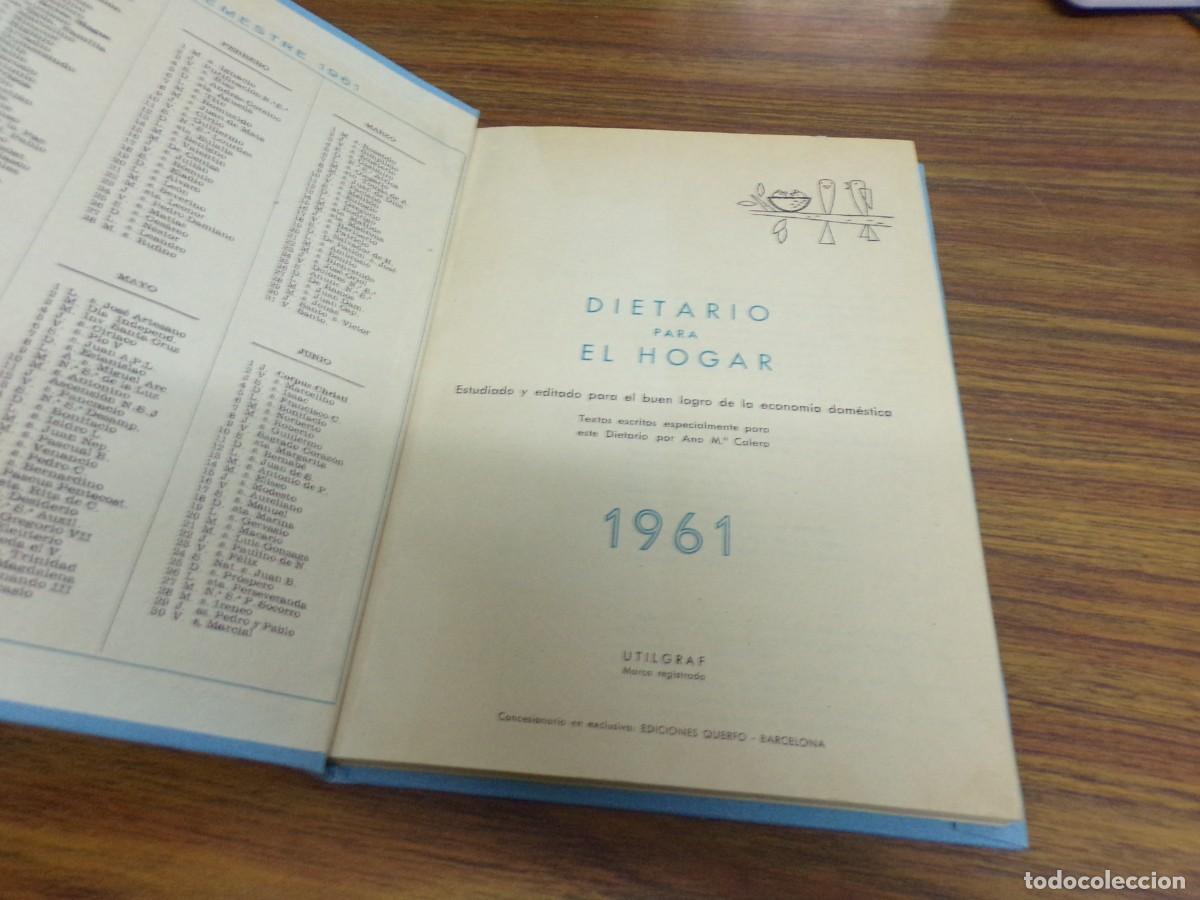 Libros: DIETARIO PARA SU HOGAR 1961. - Foto 2
