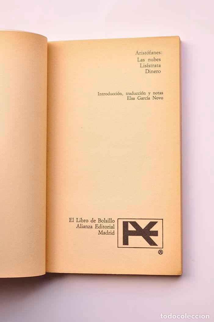 Libros: Las nubes, Lis&iacute;strata, Dinero - ARIST&Oacute;FANES - Foto 2