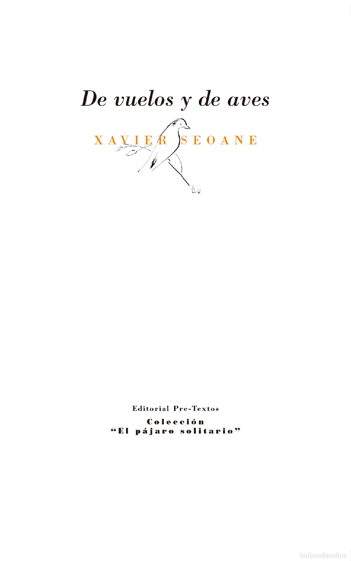 Libros: DE VUELOS Y DE AVES - SEOANE, XAVIER - Foto 1