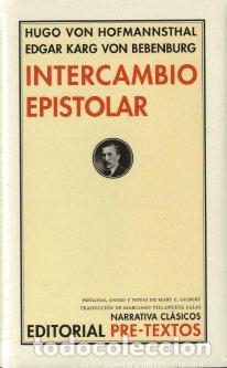 Libros: INTERCAMBIO EPISTOLAR NC-29 - HOFMANNSTHAL, HUGO VON, - Foto 1