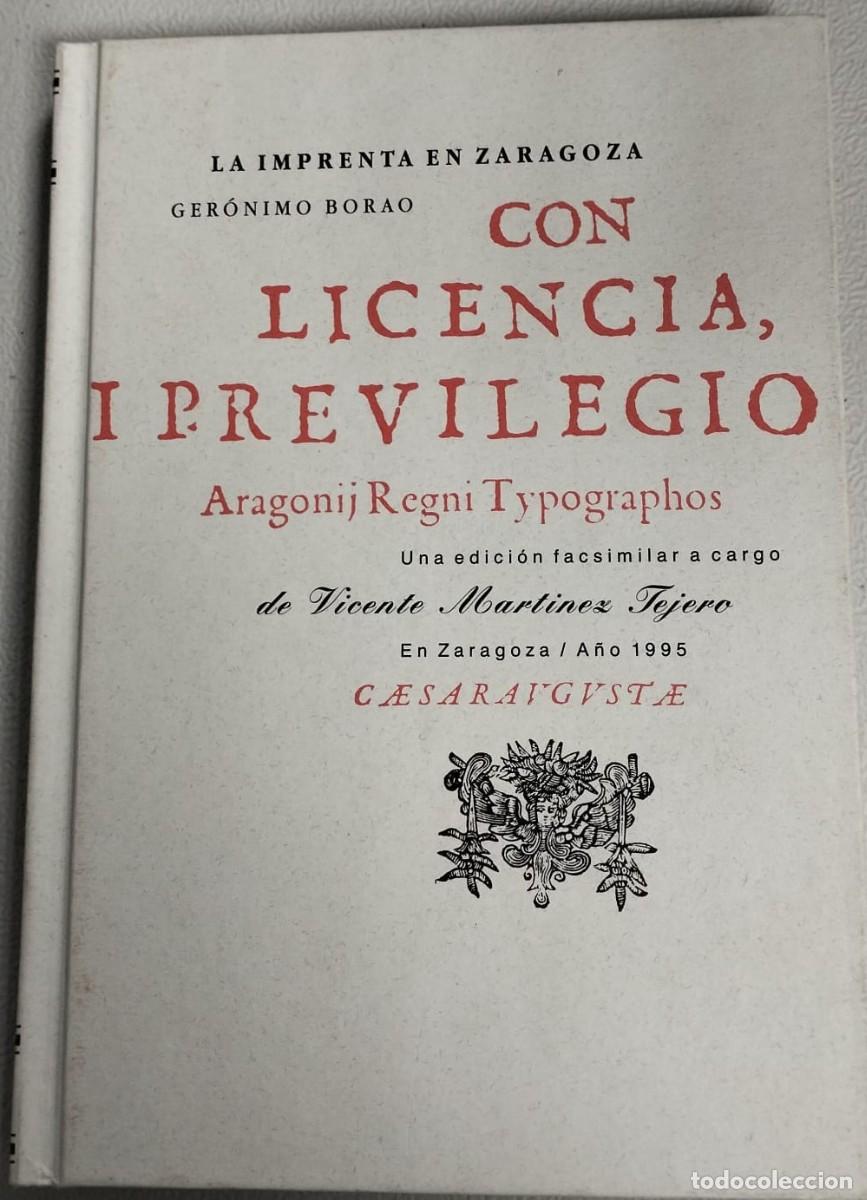 books: La imprenta en Zaragoza con licencia, privilegio.