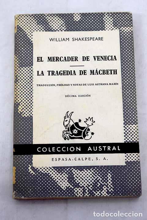 Libros: El mercader de Venecia ; La tragedia de Macbeth.- Shakespeare, William - Foto 1
