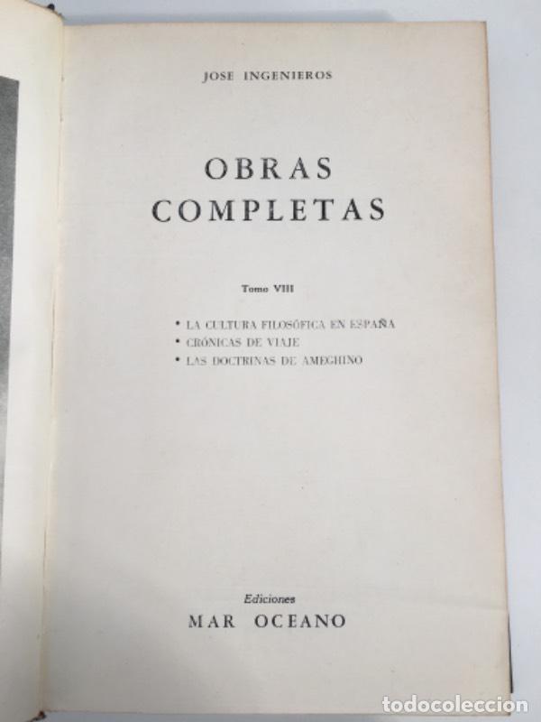 Libros: Obras completas VIII - Jos&eacute; Ingenieros - Foto 1