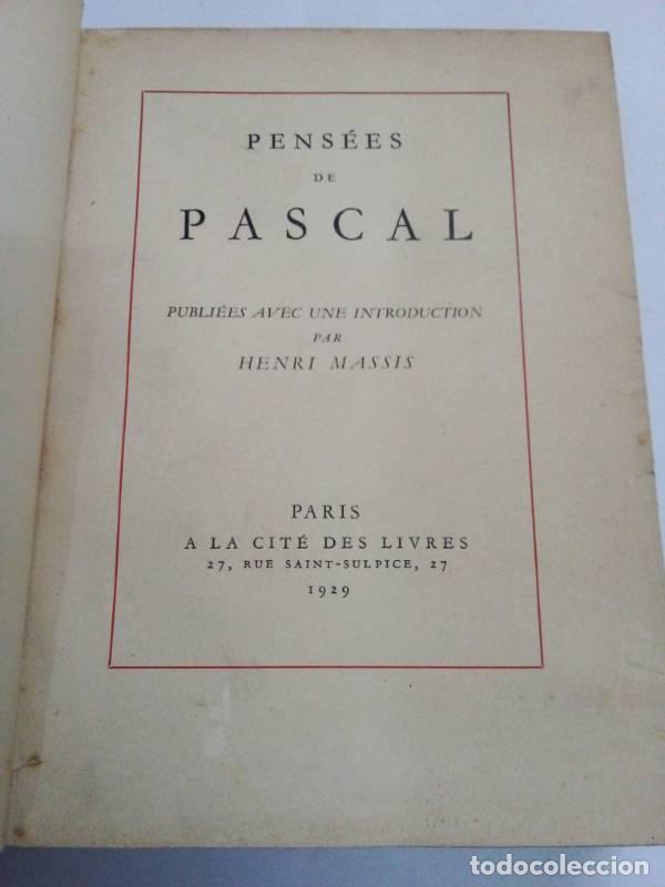 Libros: Pensees de Pascal - Henri Massis - Foto 1