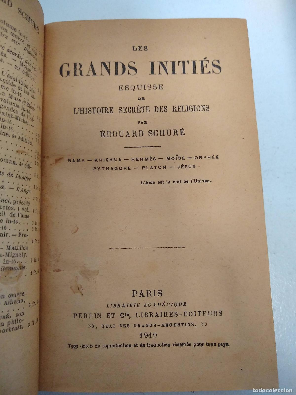 B&uuml;cher: Les Grands Inities Esquisse de L&acute;Historie secrete des religions - Edouard Schure