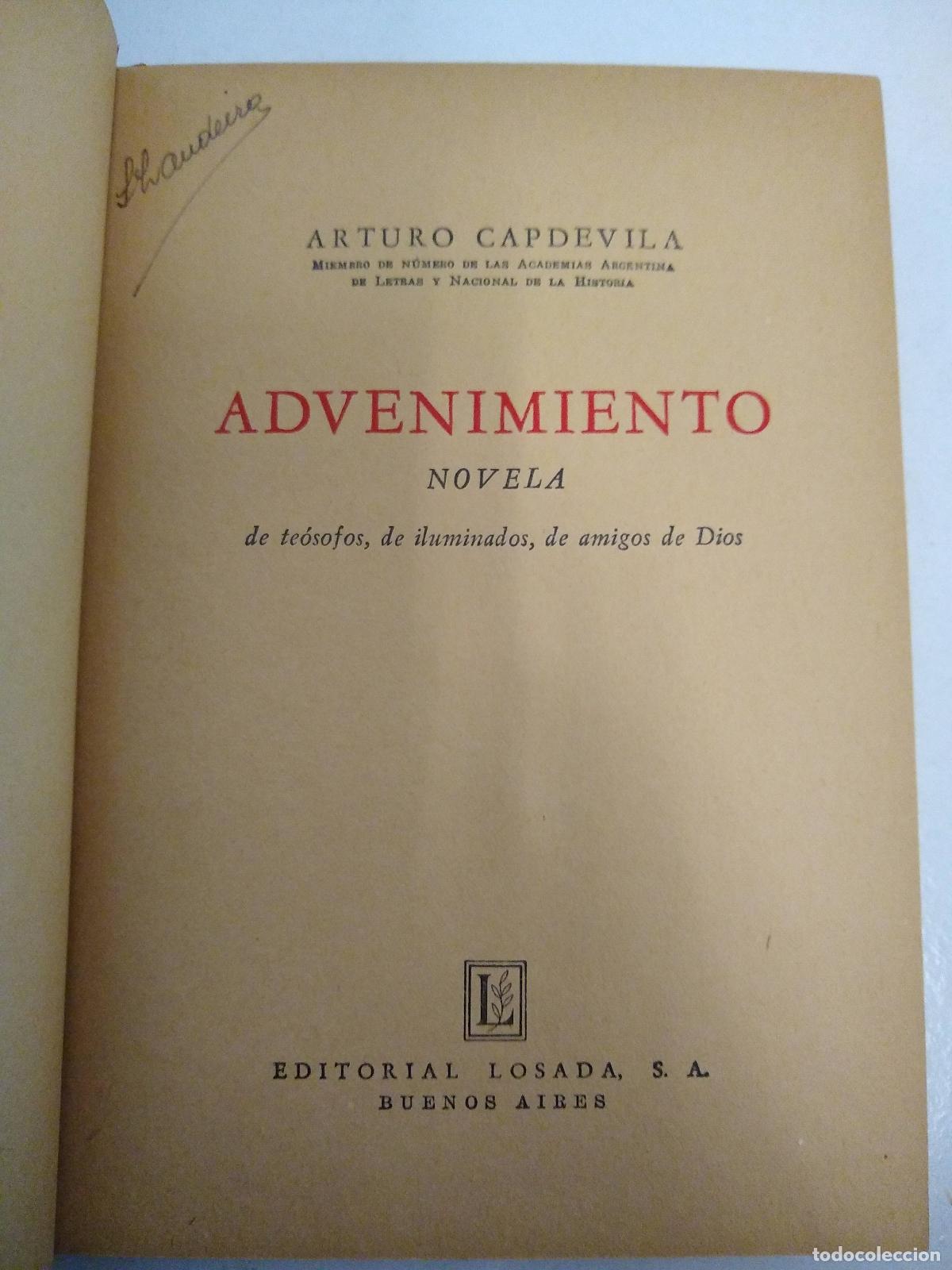 Libros: Advenimiento - Arturo Capdevila - Foto 1
