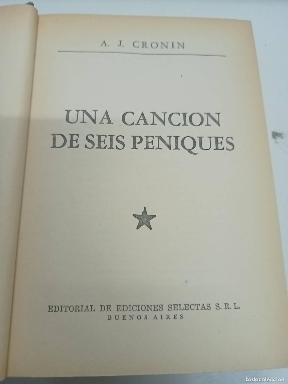 Libros: Una canci&oacute;n de seis peniques - A.J. Cronin - Foto 1