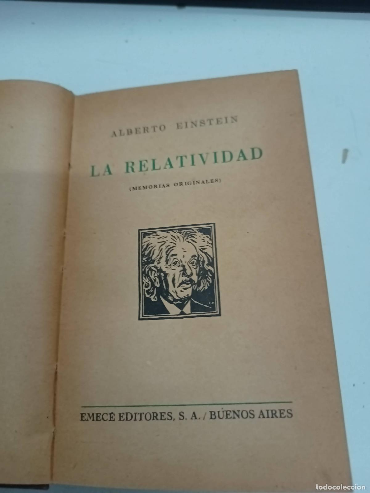 Libros: &rdquo;La Relatividad; (Memorias Orginales)&rdquo; - Alberto Einstein - Foto 1