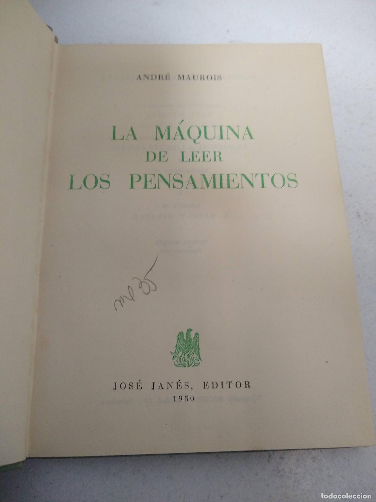 books: La m&aacute;quina de leer los pensamientos - Maurois, Andr&eacute;