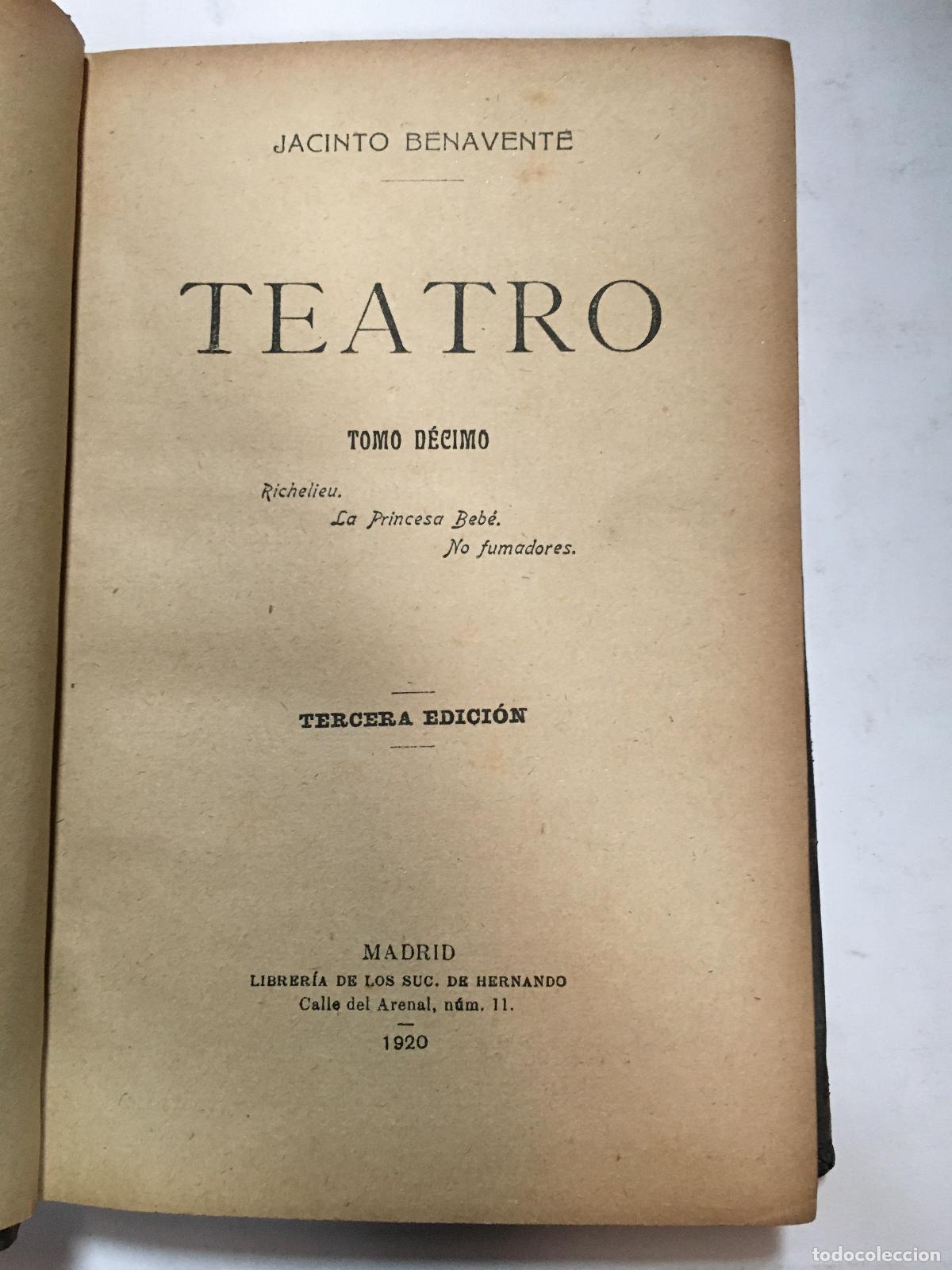Libros: Teatro, tomo decimo - Jacinto Benavente - Foto 1