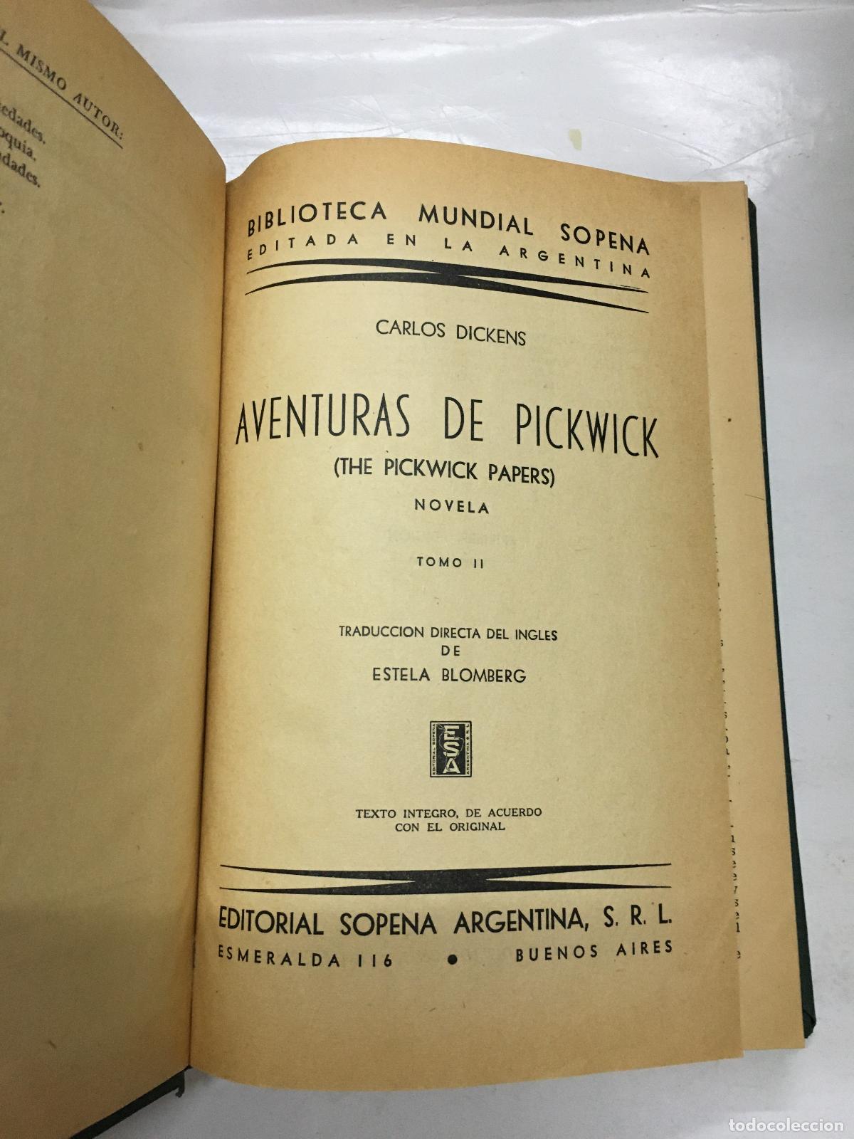 Libros: Aventuras de Pickwick (tomo II) - Carlos Dickens - Foto 1