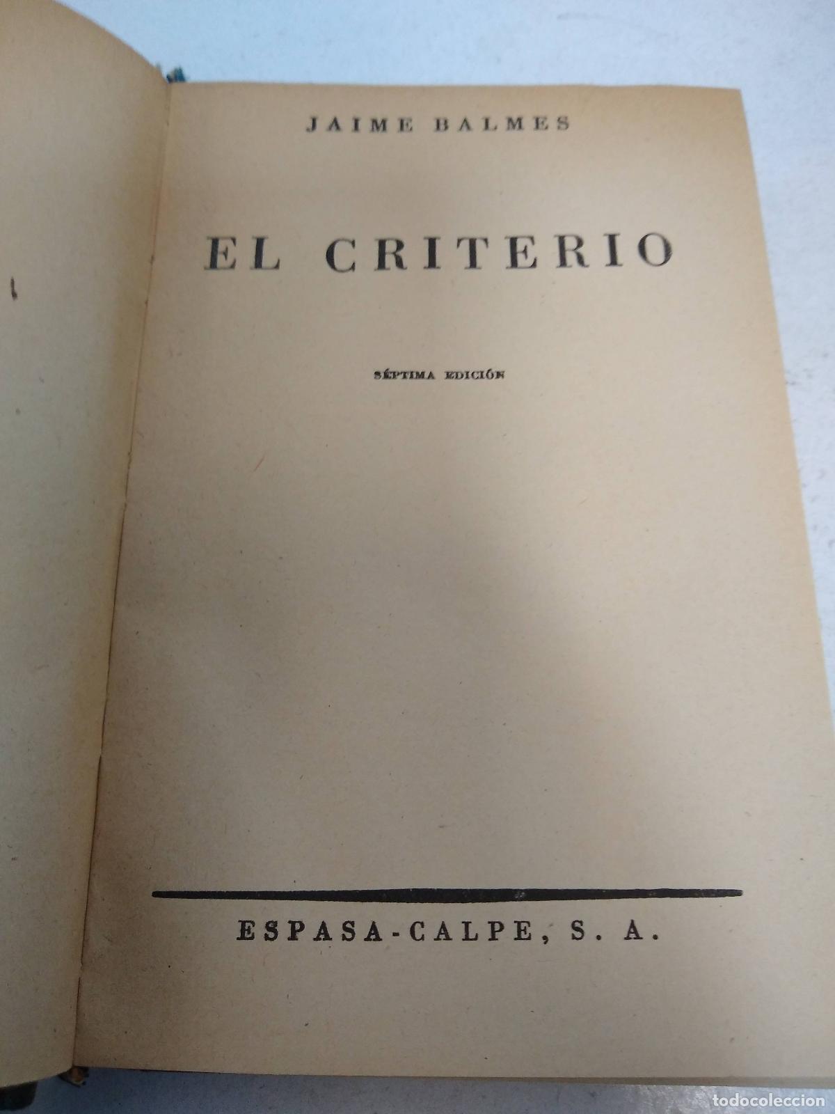 Livres: El Criterio -Language: spanish - Balmes, Jaime
