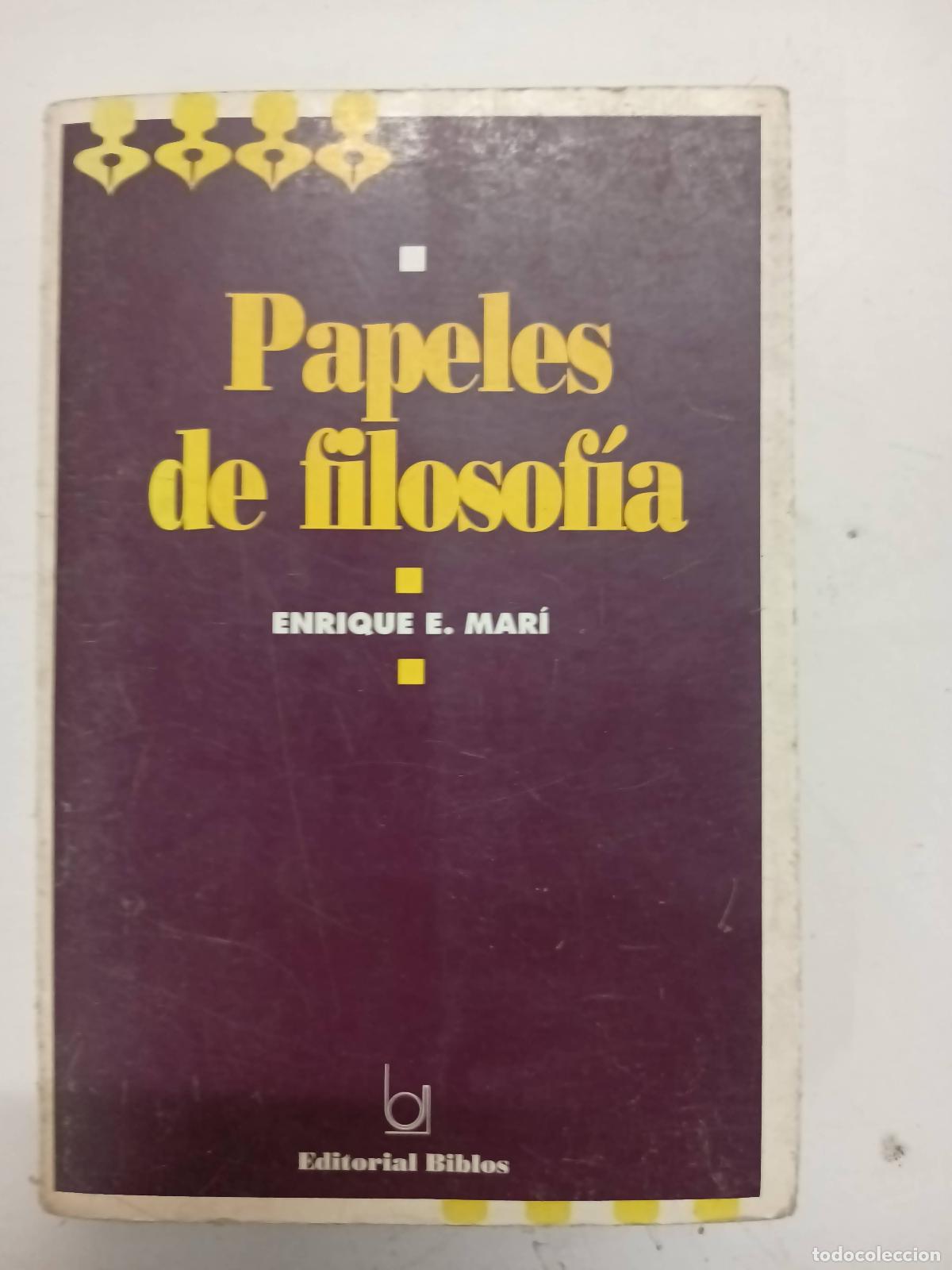 Libros: Papeles de filosof&iacute;a - Enrique Mar&iacute; - Foto 1