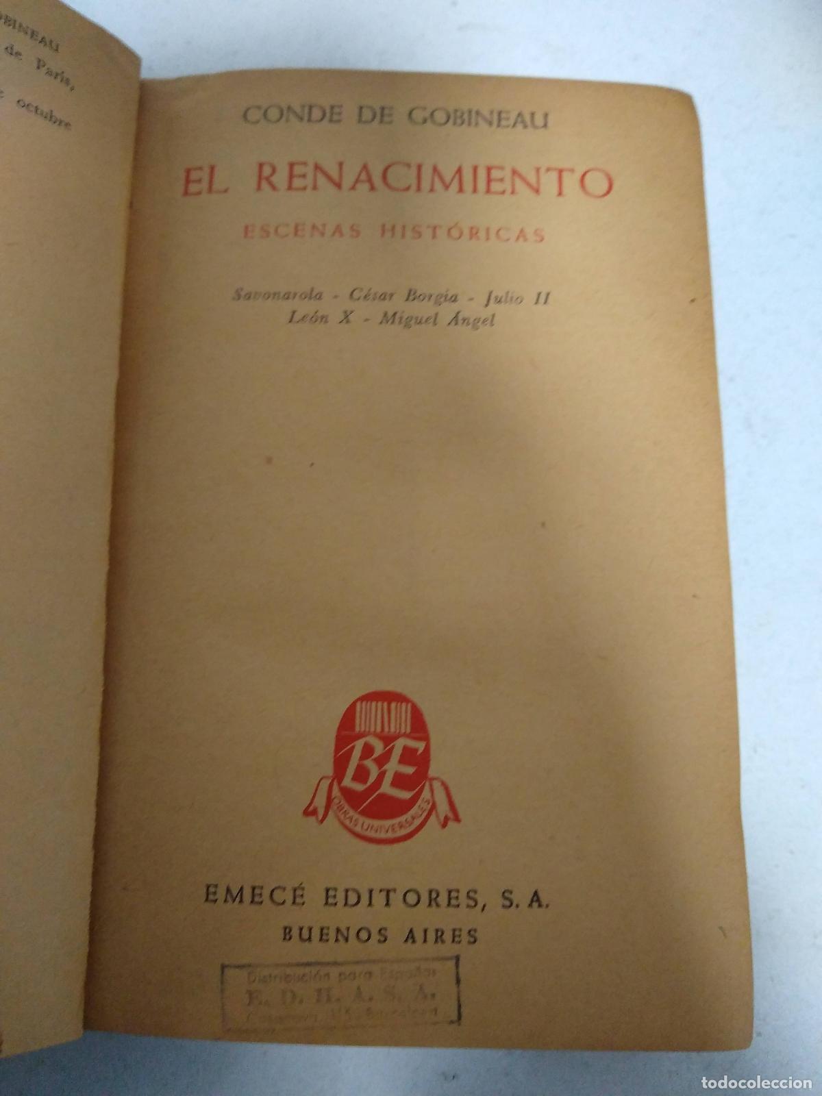 Libros: El renacimiento - Conde De Gobineau - Foto 1