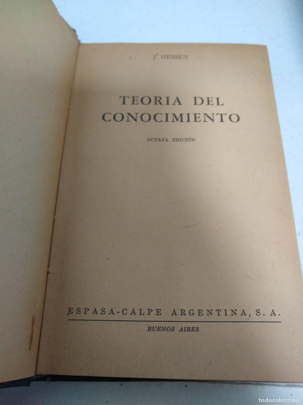 B&uuml;cher: Teoria del Conocimiento - J. Hessen, Francisco Romero