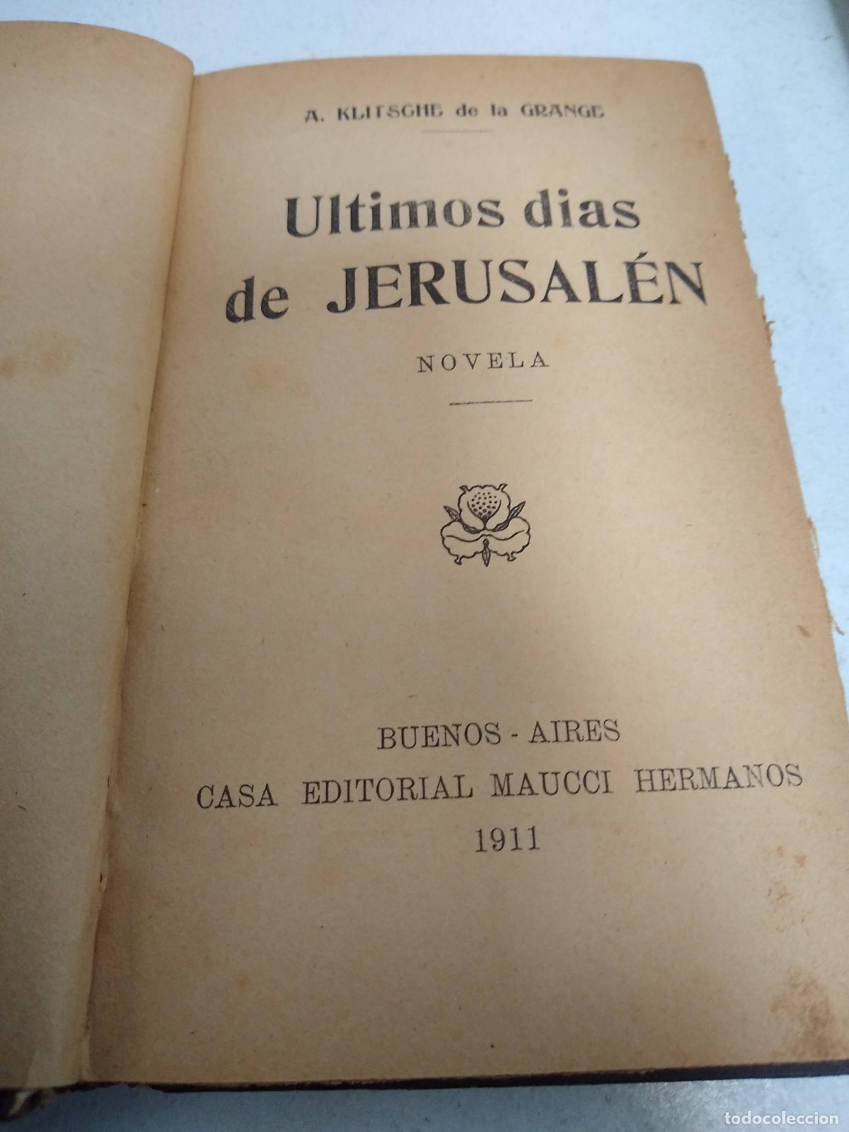 Libros: &uacute;ltimos d&iacute;as de Jerusal&eacute;n - A. Klitsche de la grange - Foto 1