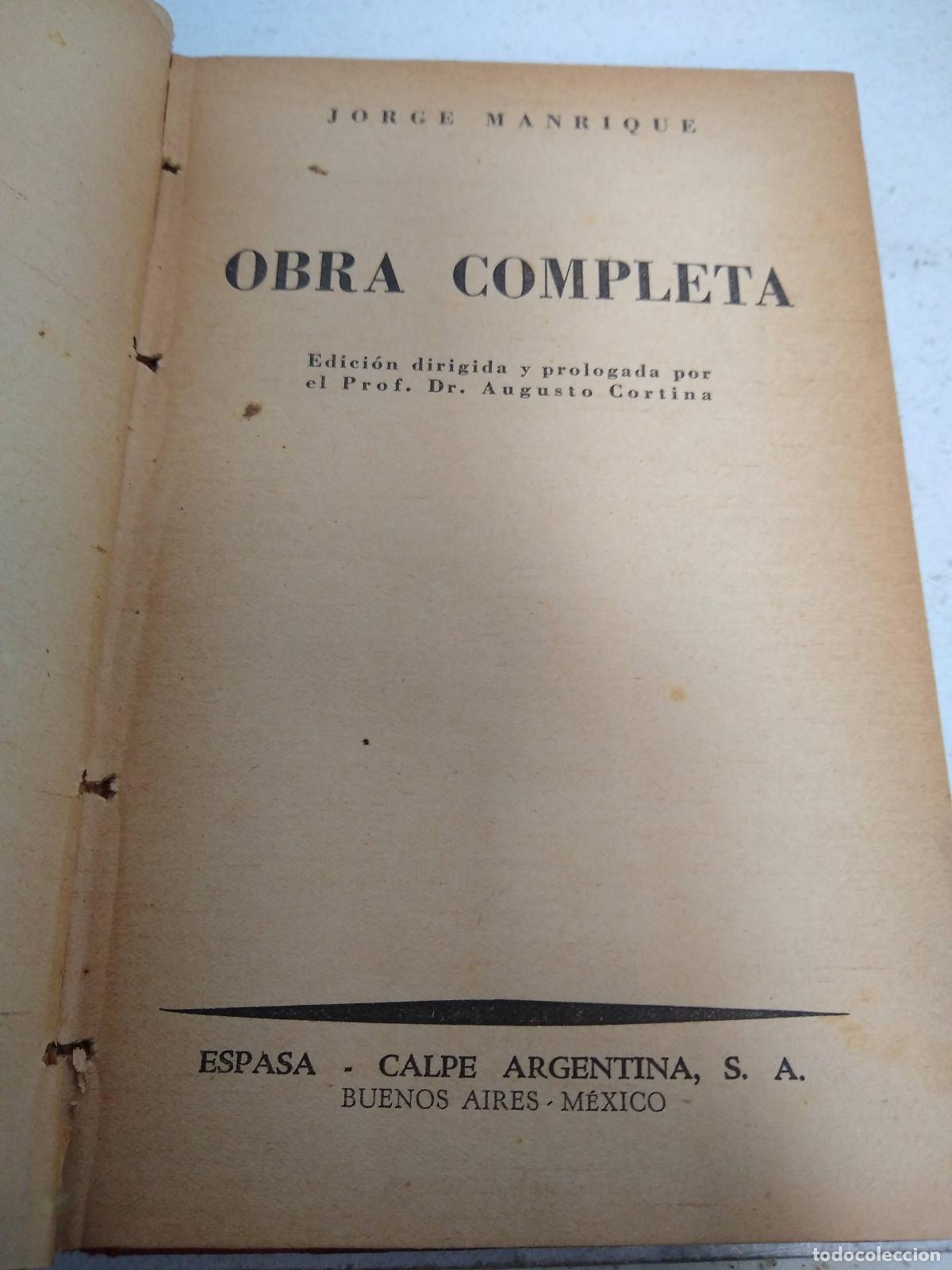 Libros: Obra completa - Jorge Manrique - Foto 1