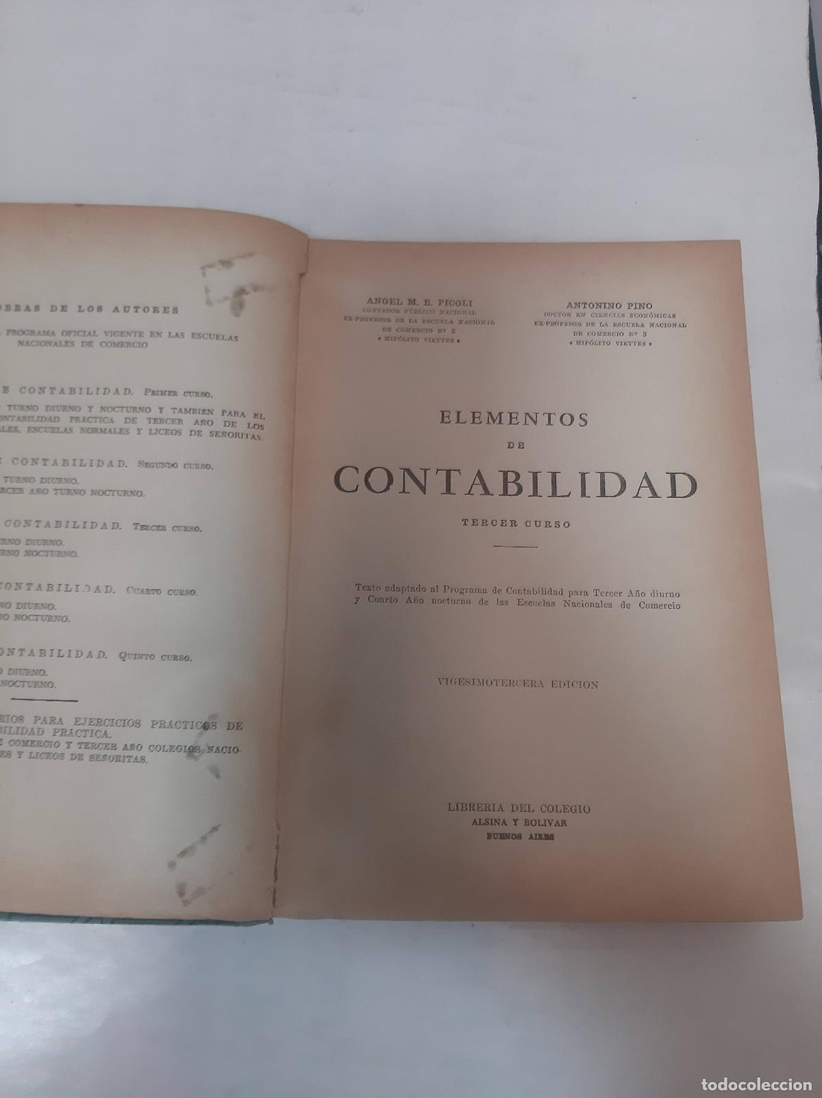 B&uuml;cher: Elementos de contabilidad - Angel M.E. Picoli - Antonio Pino