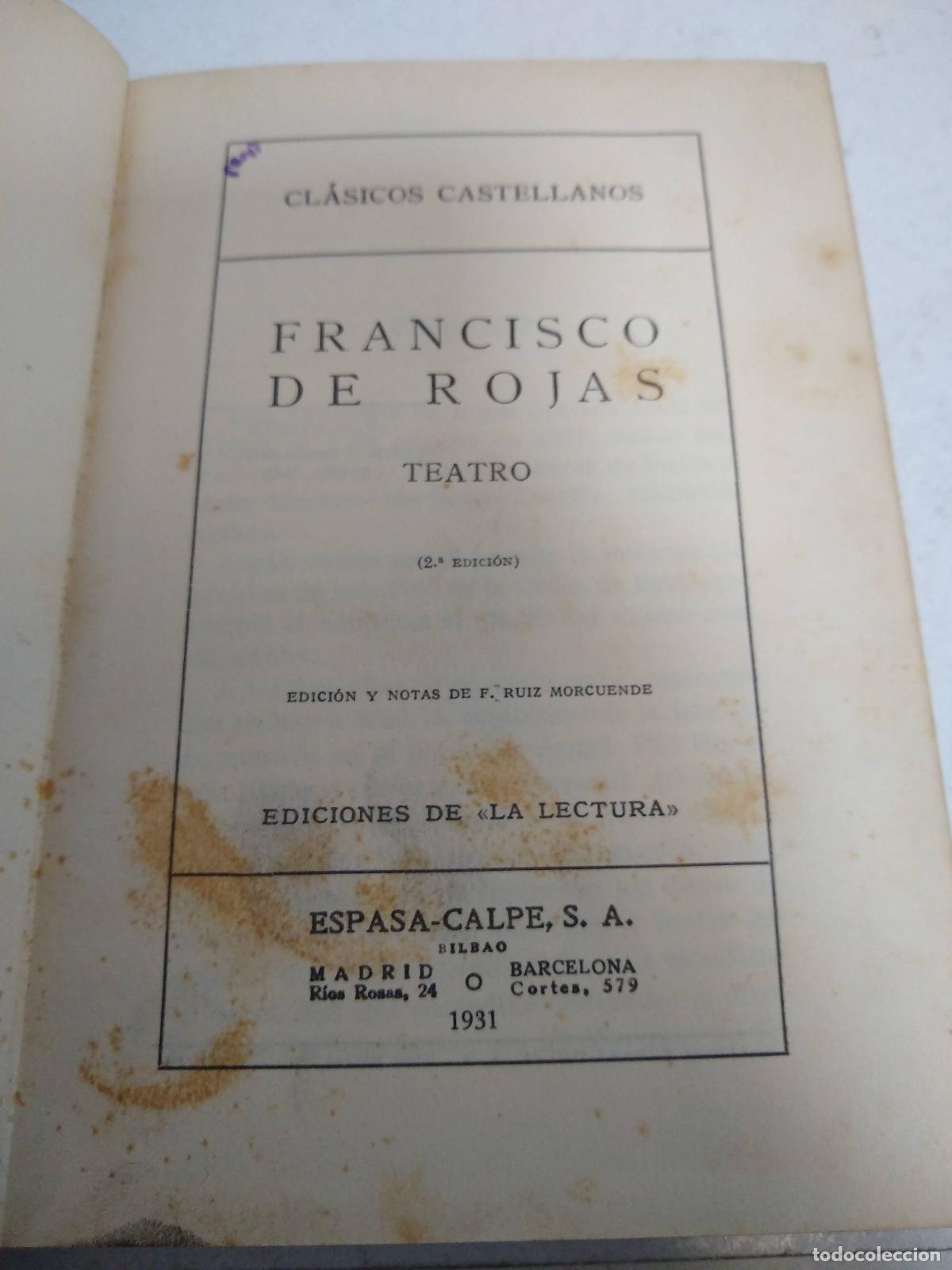 Libros: Francisco Rojas, Teatro - Francisco Rojas - Foto 1