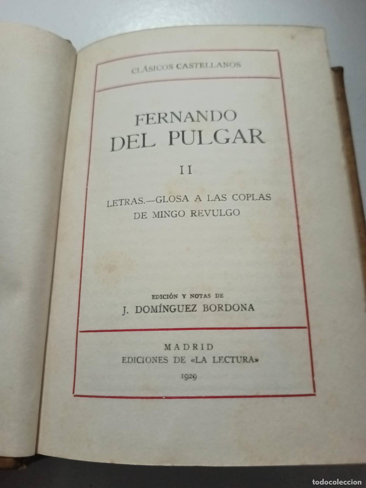 Libros: FERNANDO DEL PULGAR II - - dominguez bordona - Foto 1