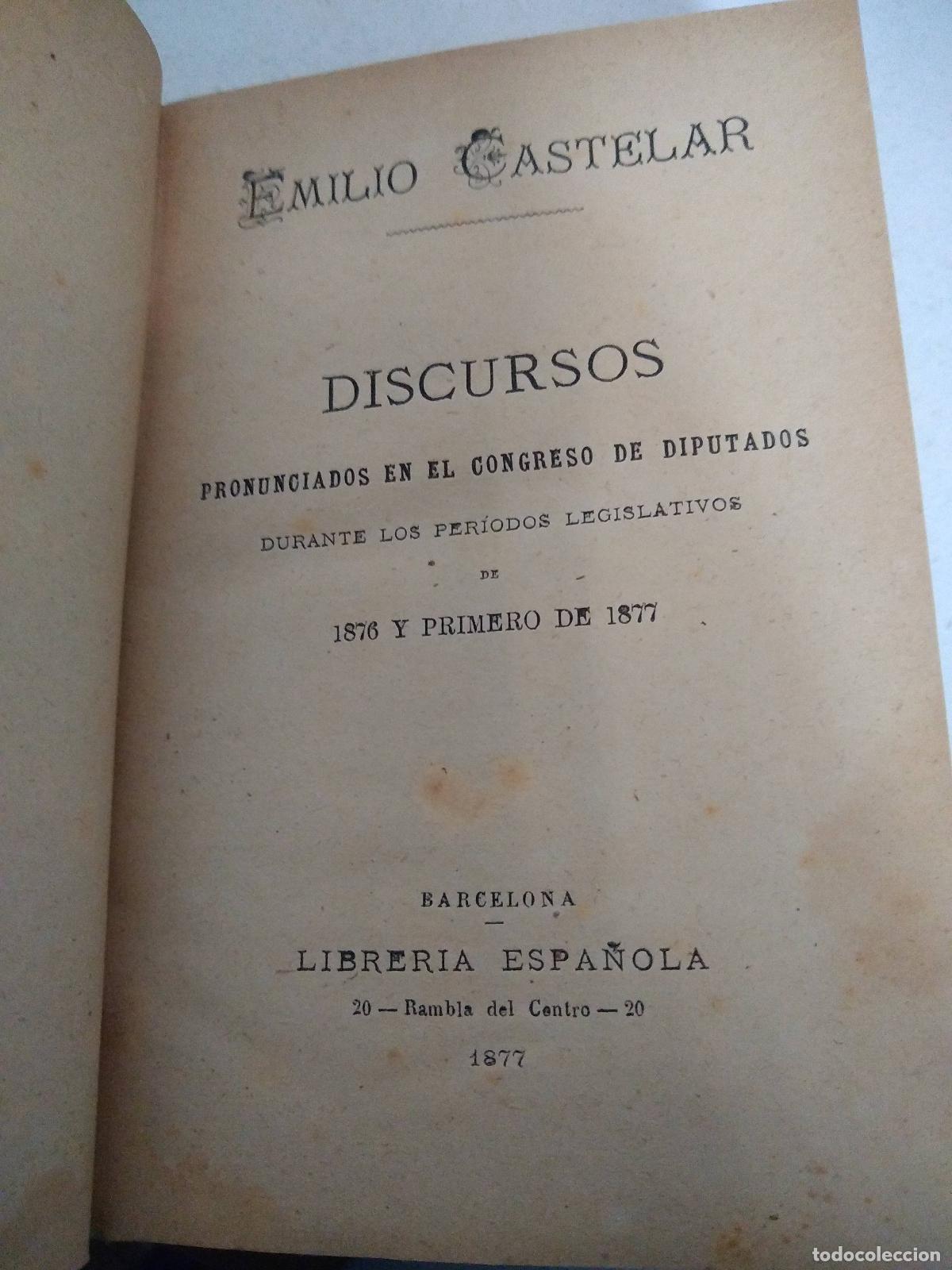 Libros: Discursos - Emilio Castelar - Foto 1