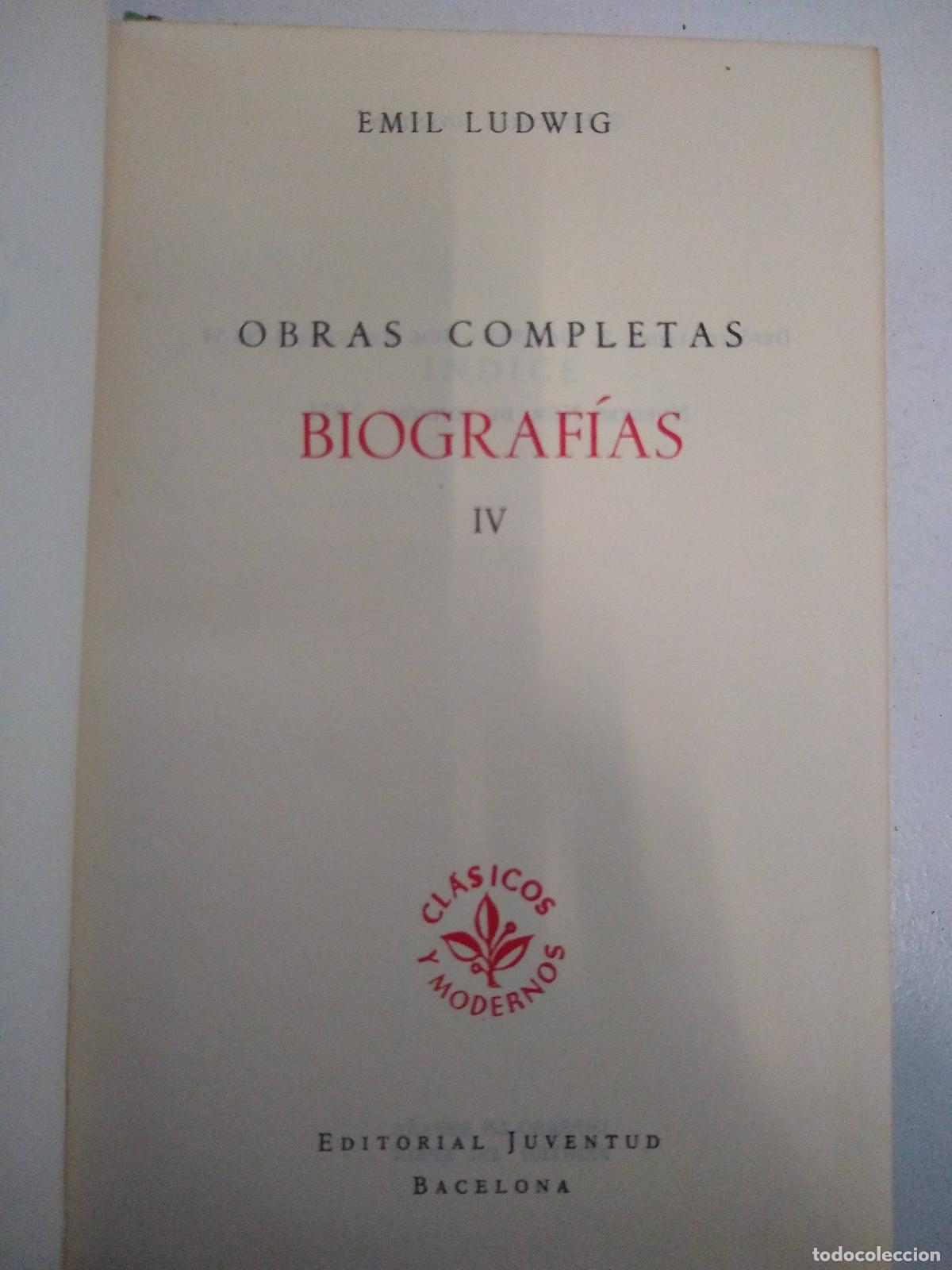 Libros: Obras Completas Biograf&iacute;as IV - Emil Ludwig - Foto 1