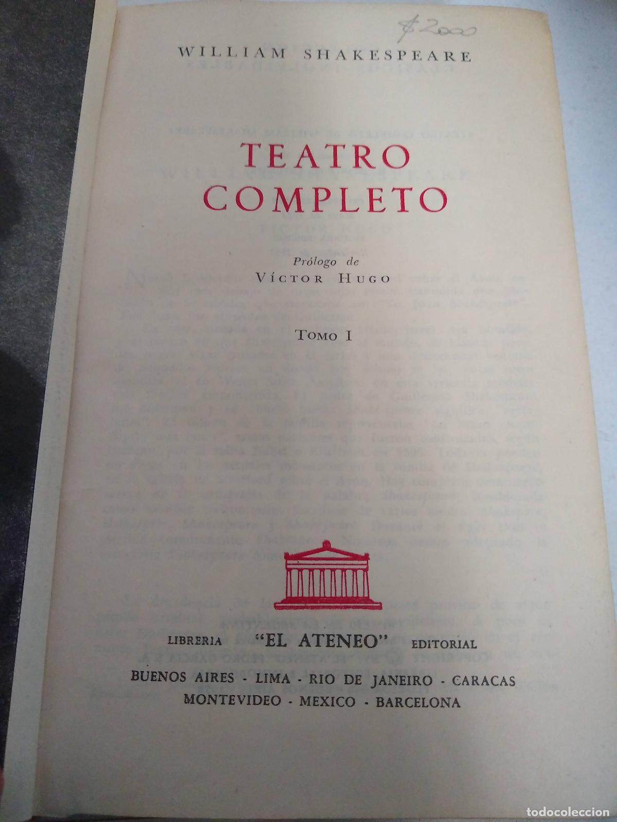 Libros: teatro completo tomo I - william shakespeare - Foto 1
