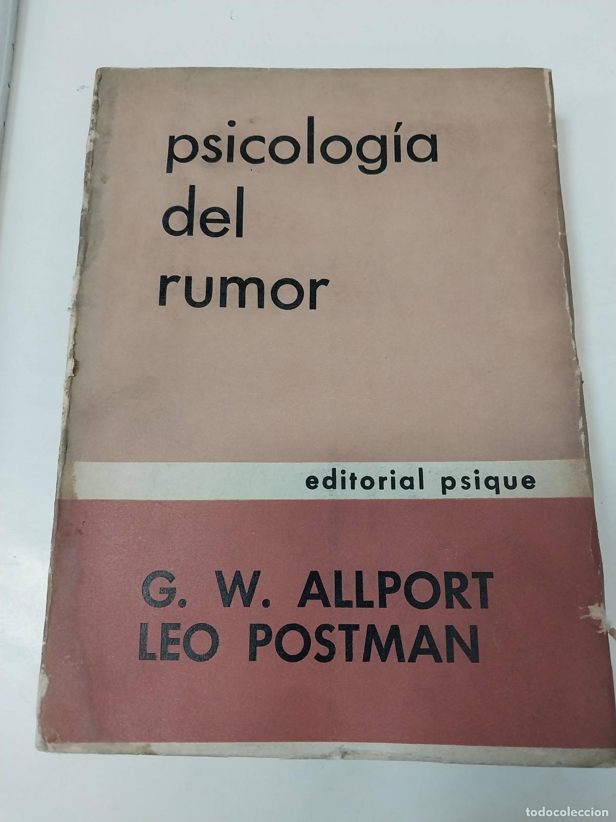 B&uuml;cher: Psicologia Del Rumor - Allport - Postman