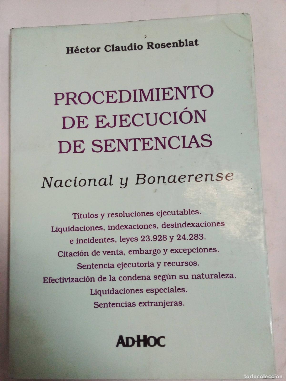 Libros: Procedimiento De Ejecuci&oacute;n De Sentencias - H&eacute;ctor Rosenblat - Foto 1
