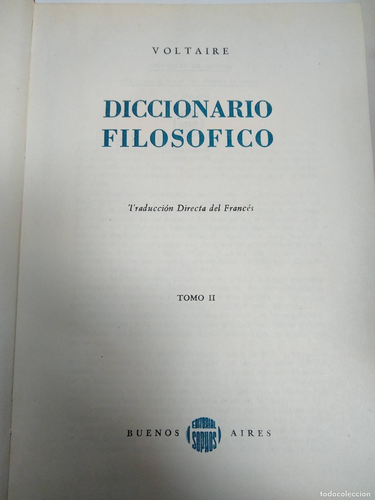 Libros: Diccionario Filos&oacute;fico Tomo II - Voltaire - Foto 1