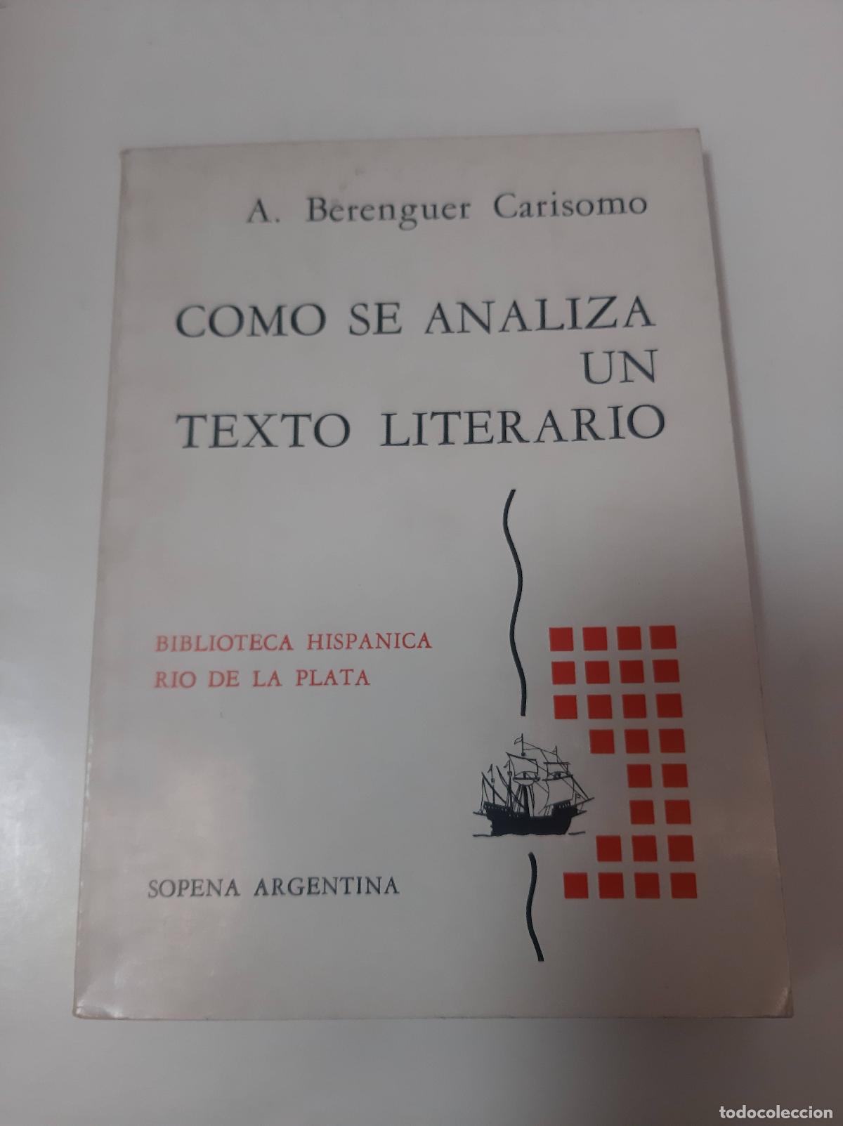 books: Como Se Analiza Un Texto Literario - A. Berenguer