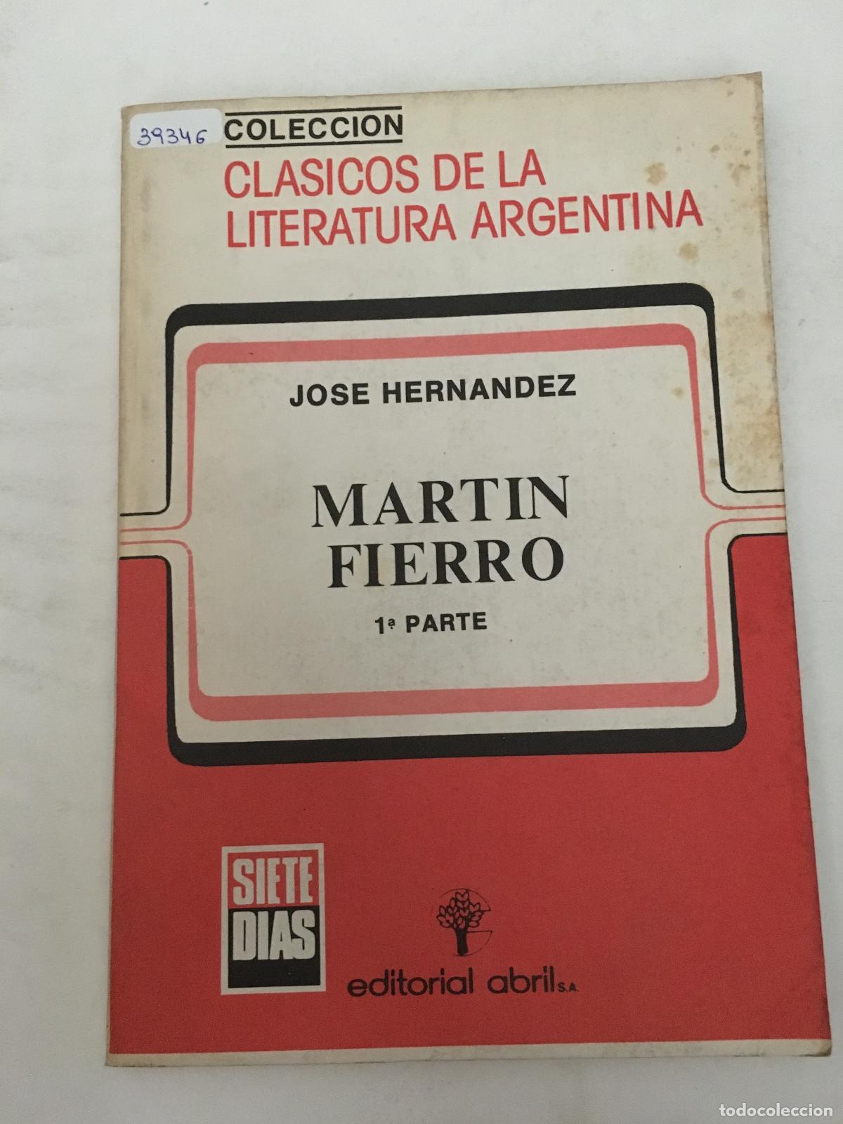 Libros: Martin Fierro 1ra parte - Jose Hernandez - Foto 1