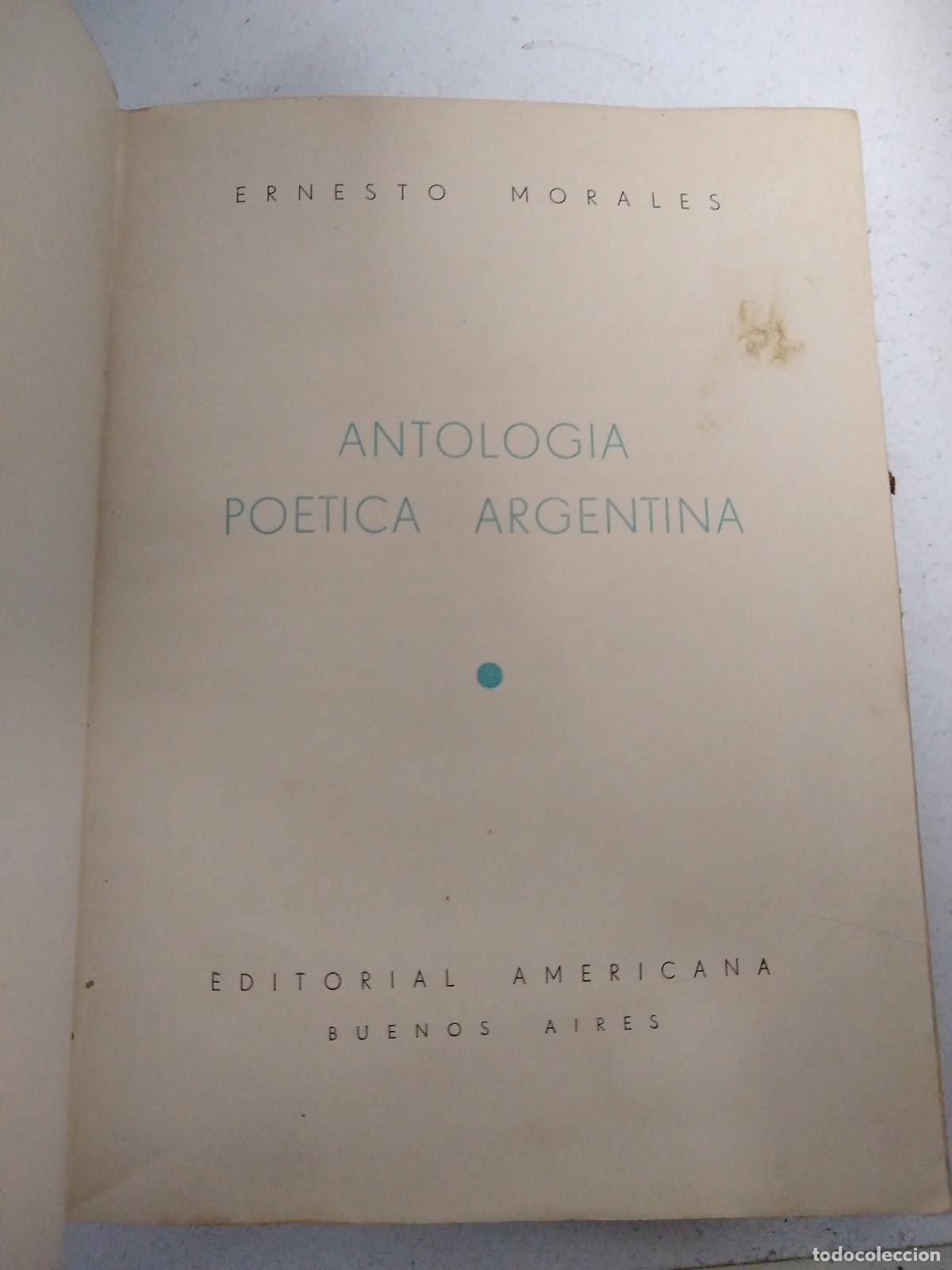 books: Antologia poetica argentina - Ernesto Morales