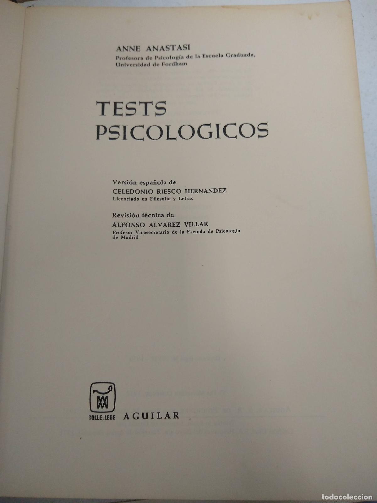 Libros: Test Psicologico - Anne Anastasi - Foto 1