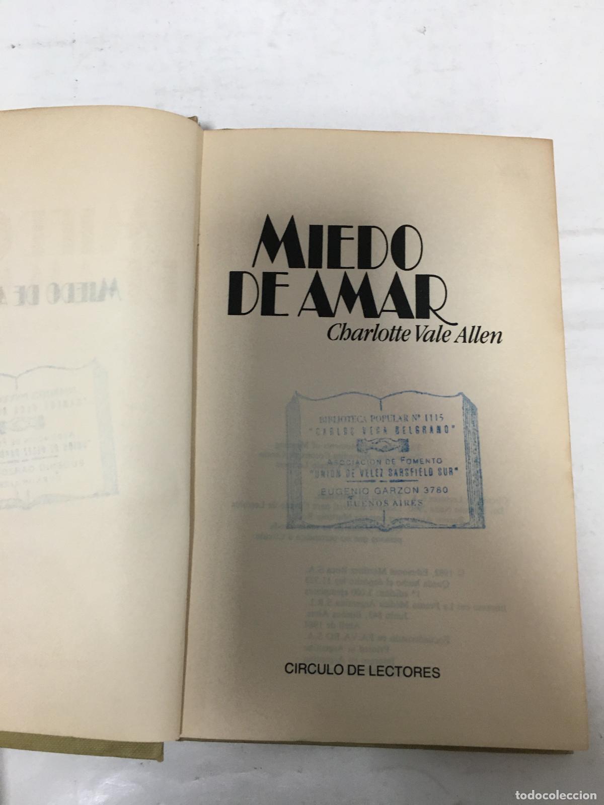 Libros: Miedo de amar - Charlotte Vale Allen - Foto 1