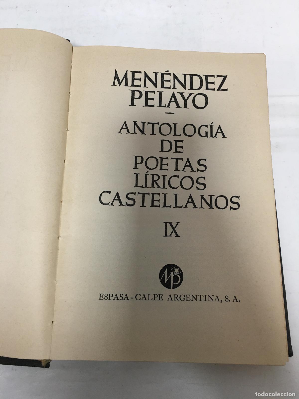 Libri di seconda mano: Antolog&iacute;a de poetas l&iacute;ricos castellanos IX - Men&eacute;ndez Pelayo