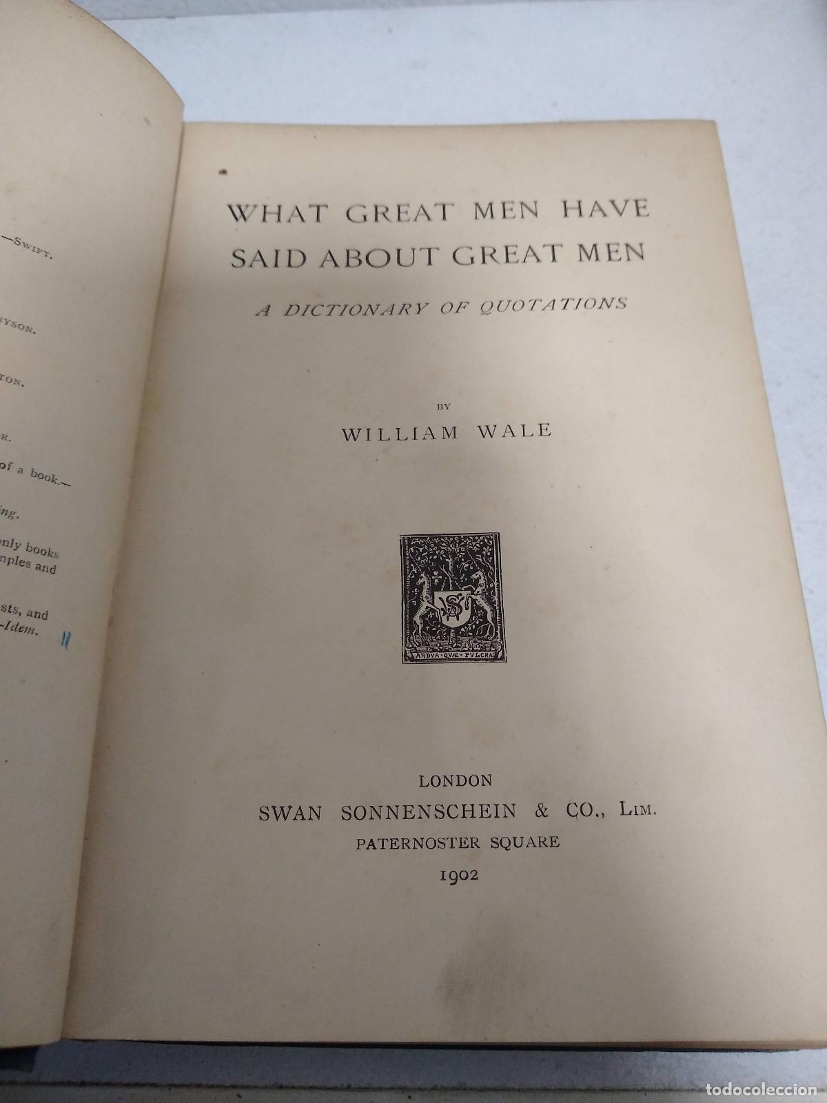 Libros: What great men have said about great men - Wale - Foto 1