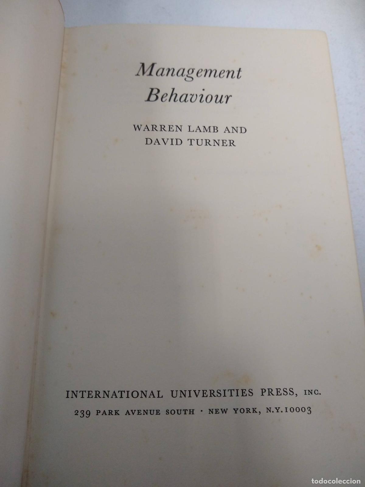 Libros: Management Behaviour - Turner, David, Lamb, Warren - Foto 1