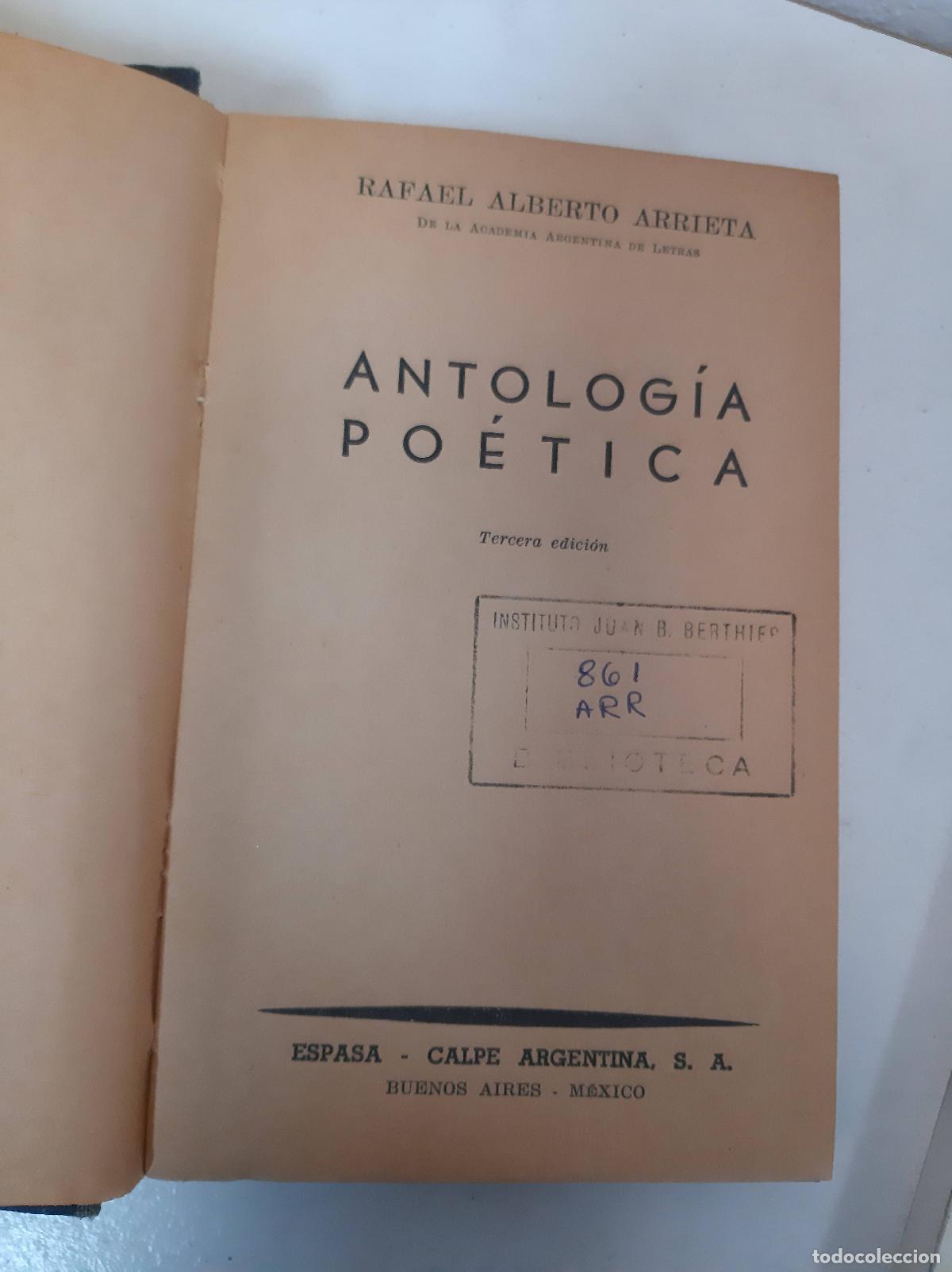 Libri di seconda mano: Antolog&iacute;a po&eacute;tica - Rafael Alberto Arrieta