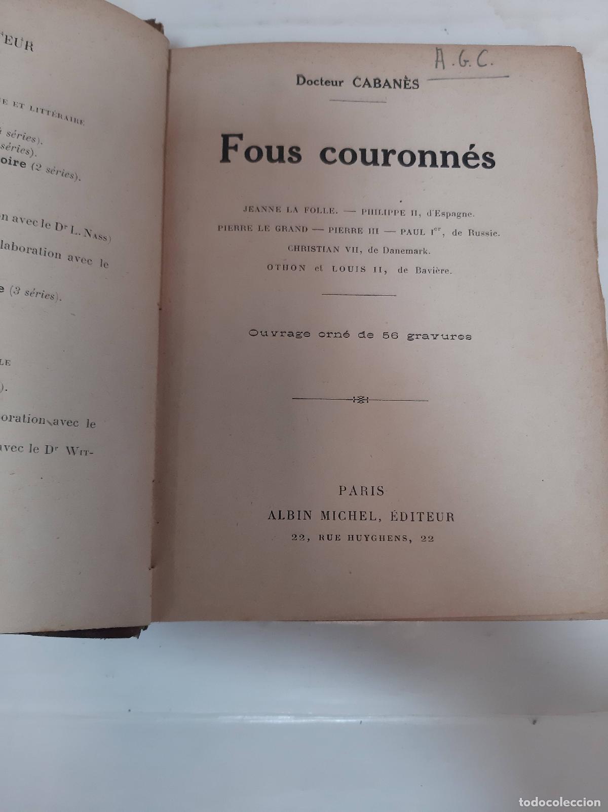 Libros: Fous couronn&eacute;s - CABANES Dr - Foto 1
