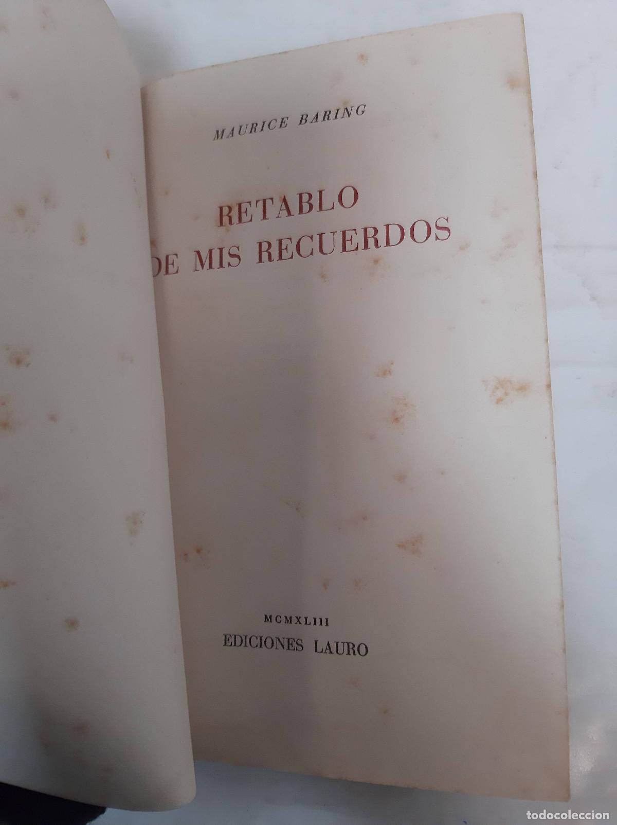 B&uuml;cher: Retablo de mis recuerdos - BARING, Maurice.